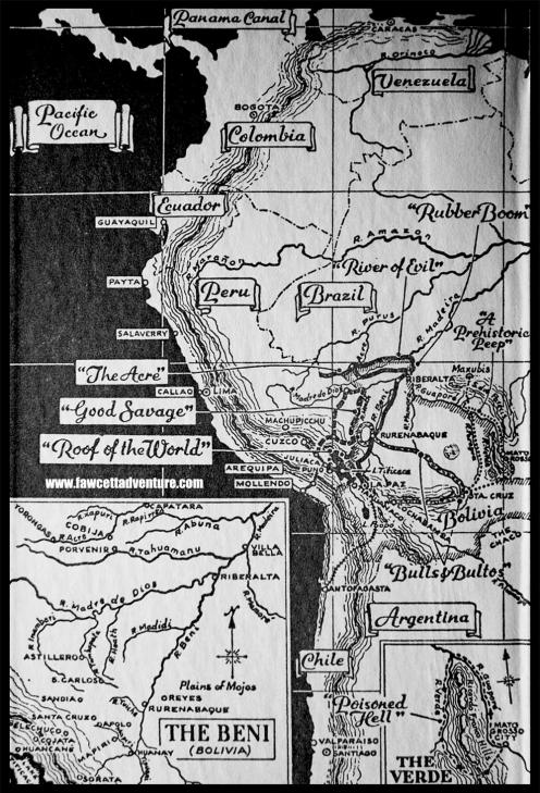1 map mato grosso fawcett expedition