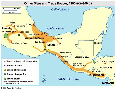 Guatemala olmec map