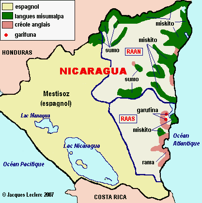 Nicaragua ling map