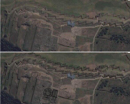 Saksaywaman satellite photograph and alignment angles