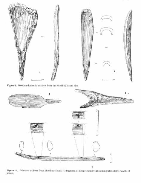 Siberie pitulko and kasparov 1996 fig 10 wooden artifacts