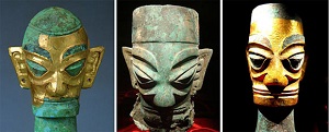 Bronze heads sanxingdui china mini