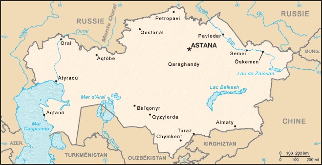 Carte kazakhstan