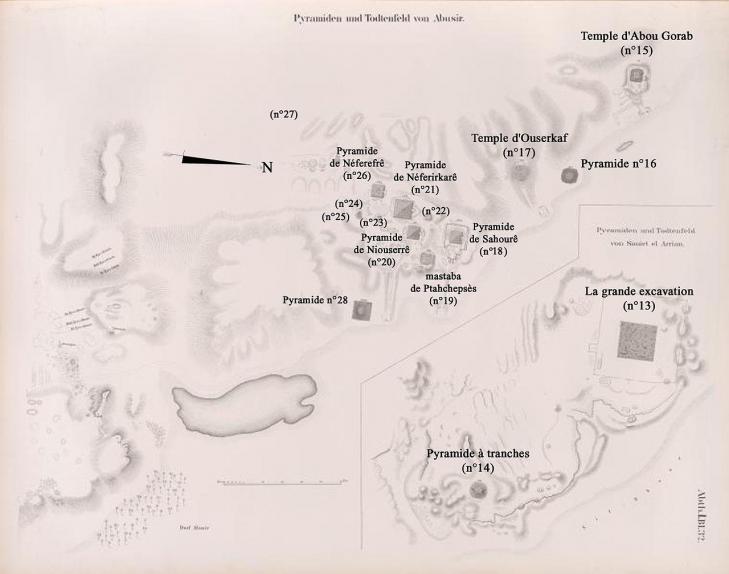 Carte lepsius abousir zaouiet el aryan