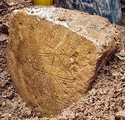 Engraved stone from the ness of brodgar 1