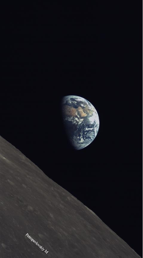 La terre et la lune photographiees le 8 juin par longjiang 2 dslwp b hemisphere nord de la face cachee de la lune