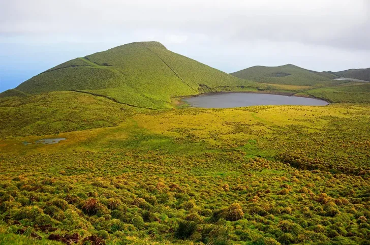 Lac peixinho sur l ile de pico acores