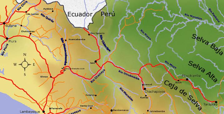 Map chachapoyas perou