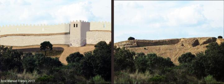 Recreacion de la muralla tartesica de tejada