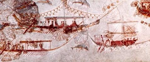 Santorini ship fresco 1 1700avjc minos mycenes