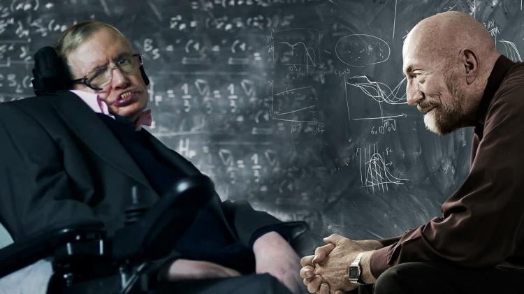 Stephen hawking et son collegue kip thorne